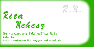 rita mehesz business card